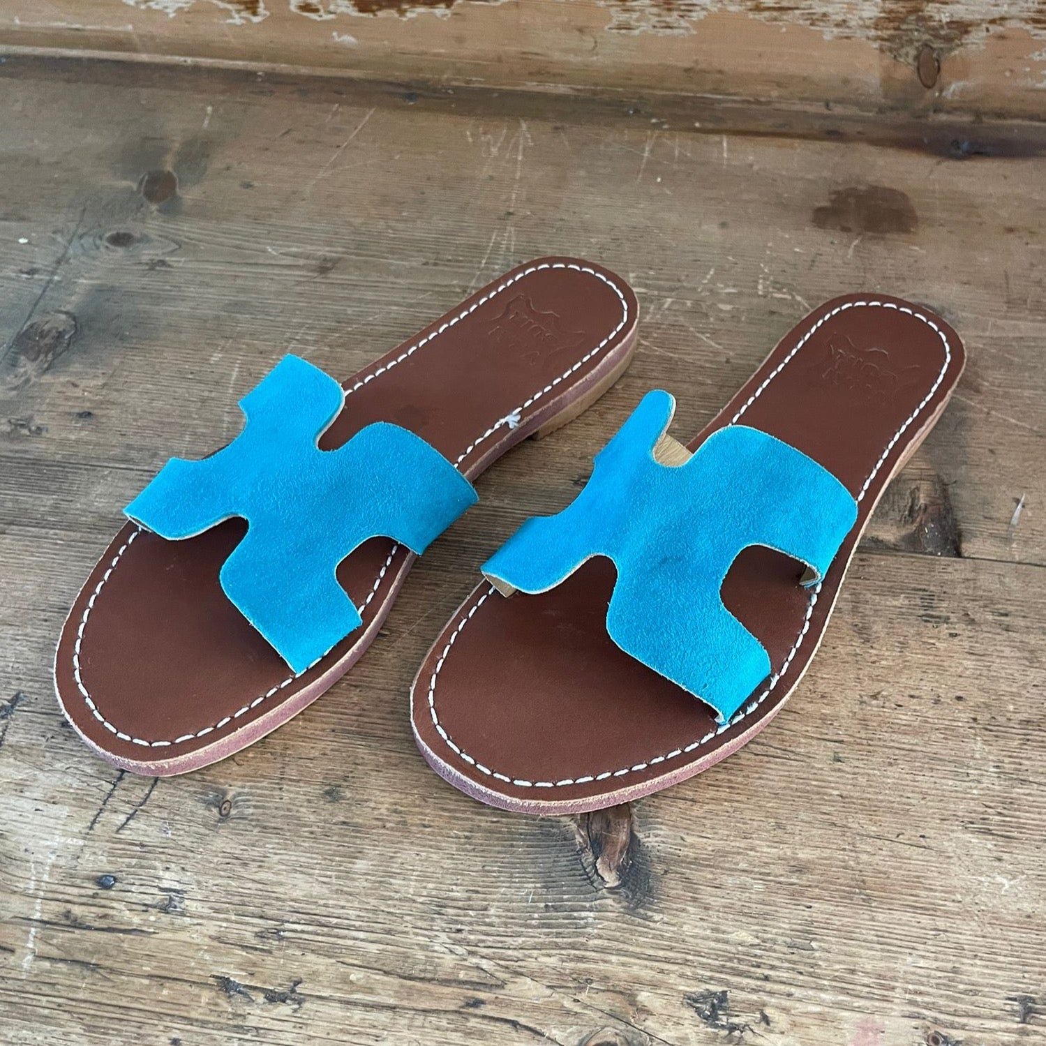 Turquoise 2025 leather sandals