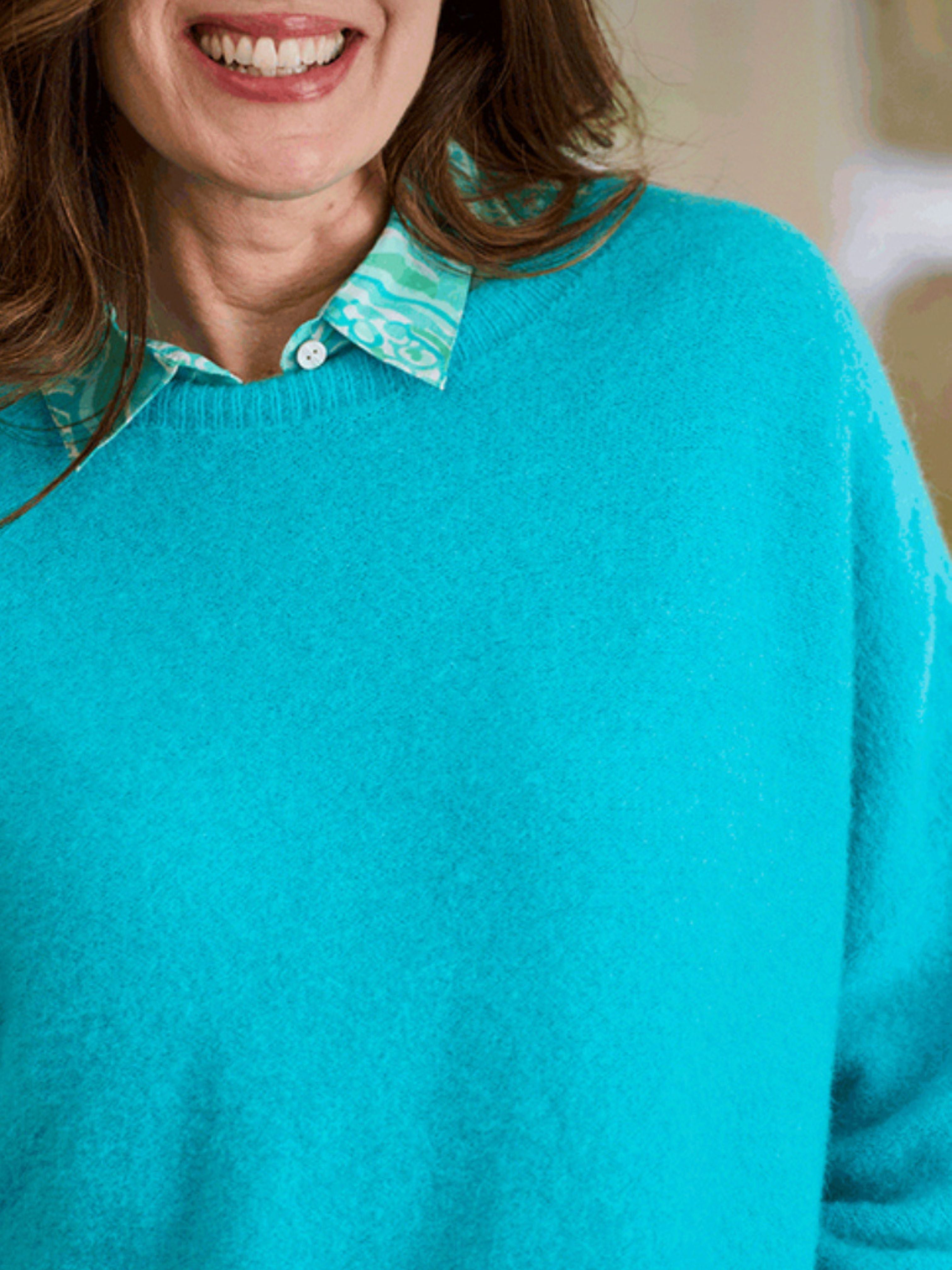 LUELLA Fashion | Bettina Short Alpaca Jumper In Turquoise