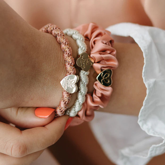 Rose Woven Hair Band with Gold Heart