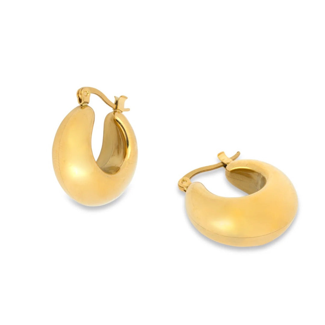 Cali Chunky Gold Hoop Earrings AShiana London