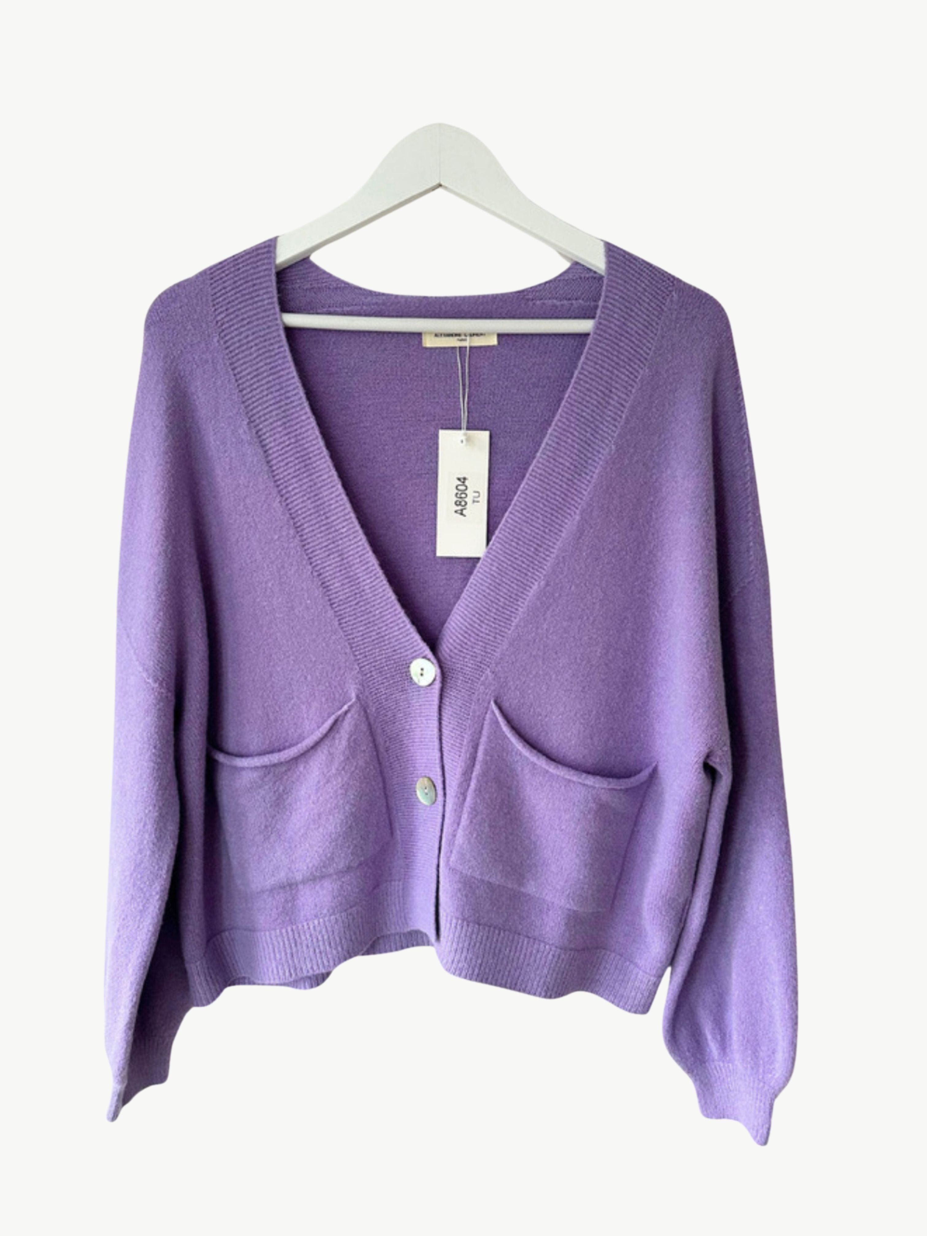 Lilac crop outlet cardigan