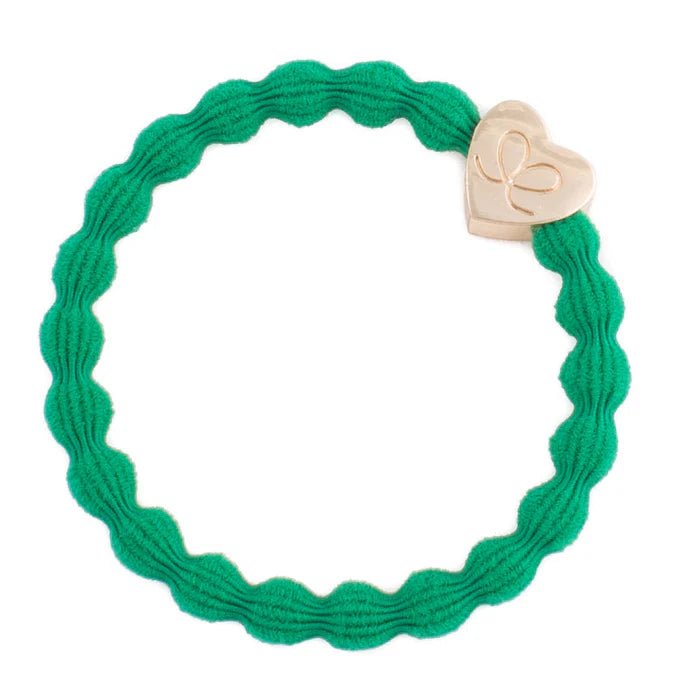 Emerald Green Hair Band with Gold Heart