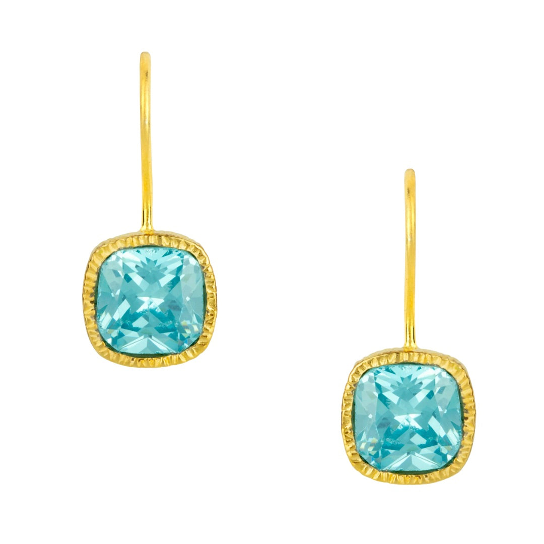 Lois Gold Blue Topaz Earrings Ashiana London