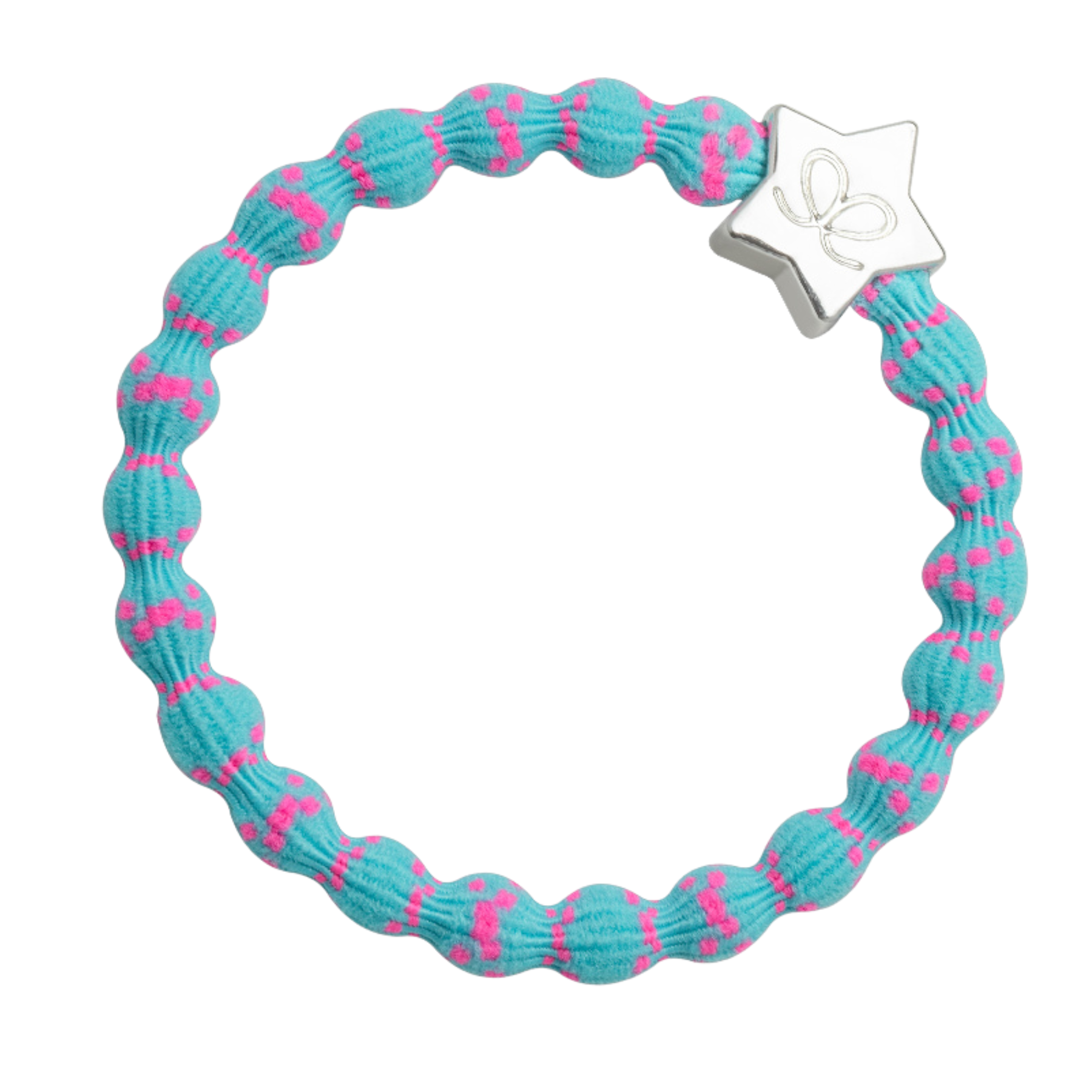 Turquoise and Pink Hair Band with Silver Star