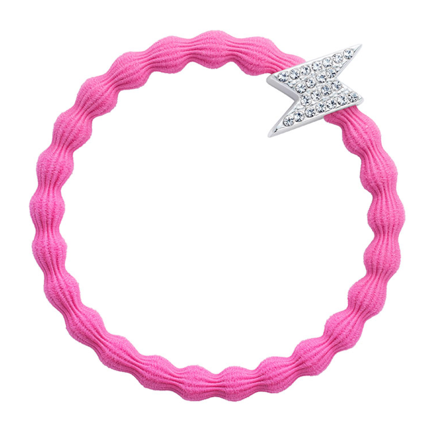 Neon Pink Hair Band with Diamonte Lightning Bolt