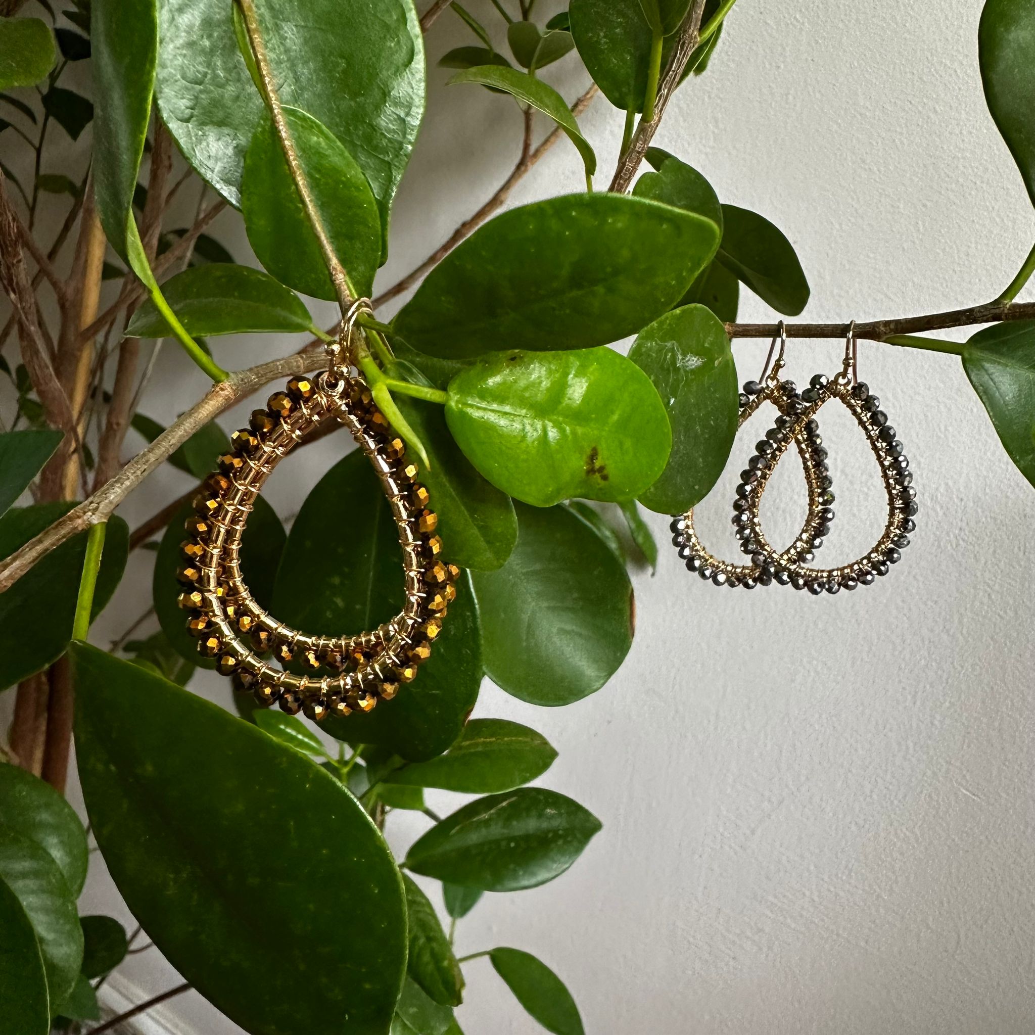 TORIA LEE | Bronze Beaded Teardrop Earrings