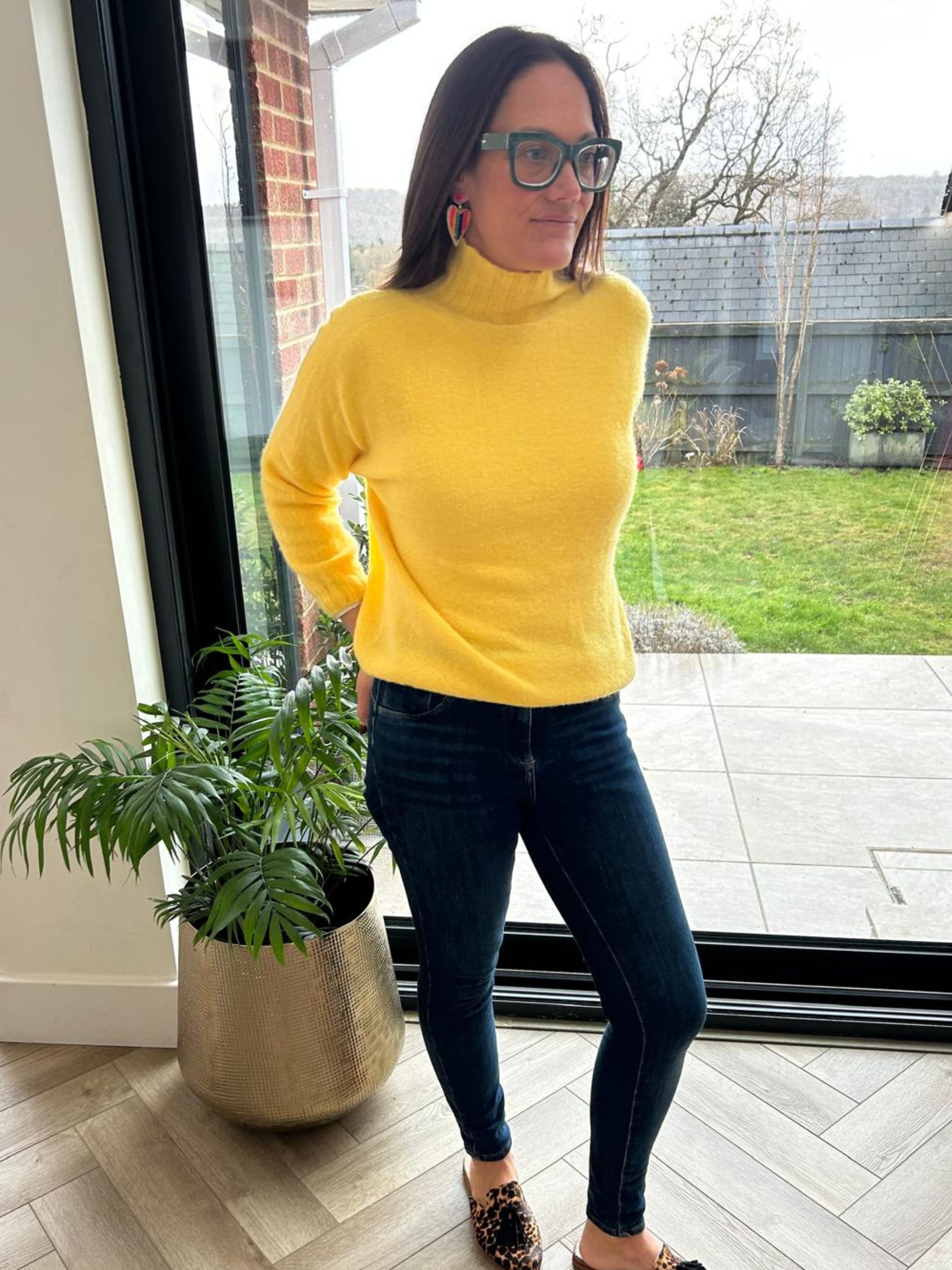 Yellow Funnel Neck Jumper Toria Lee