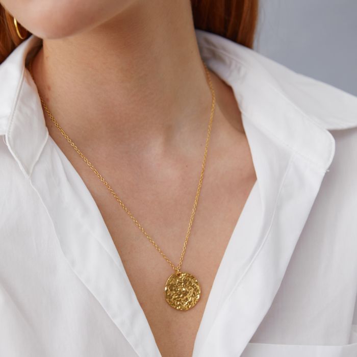 Alba Sun Coin Necklace | 18k Gold Plated | Luna Charles