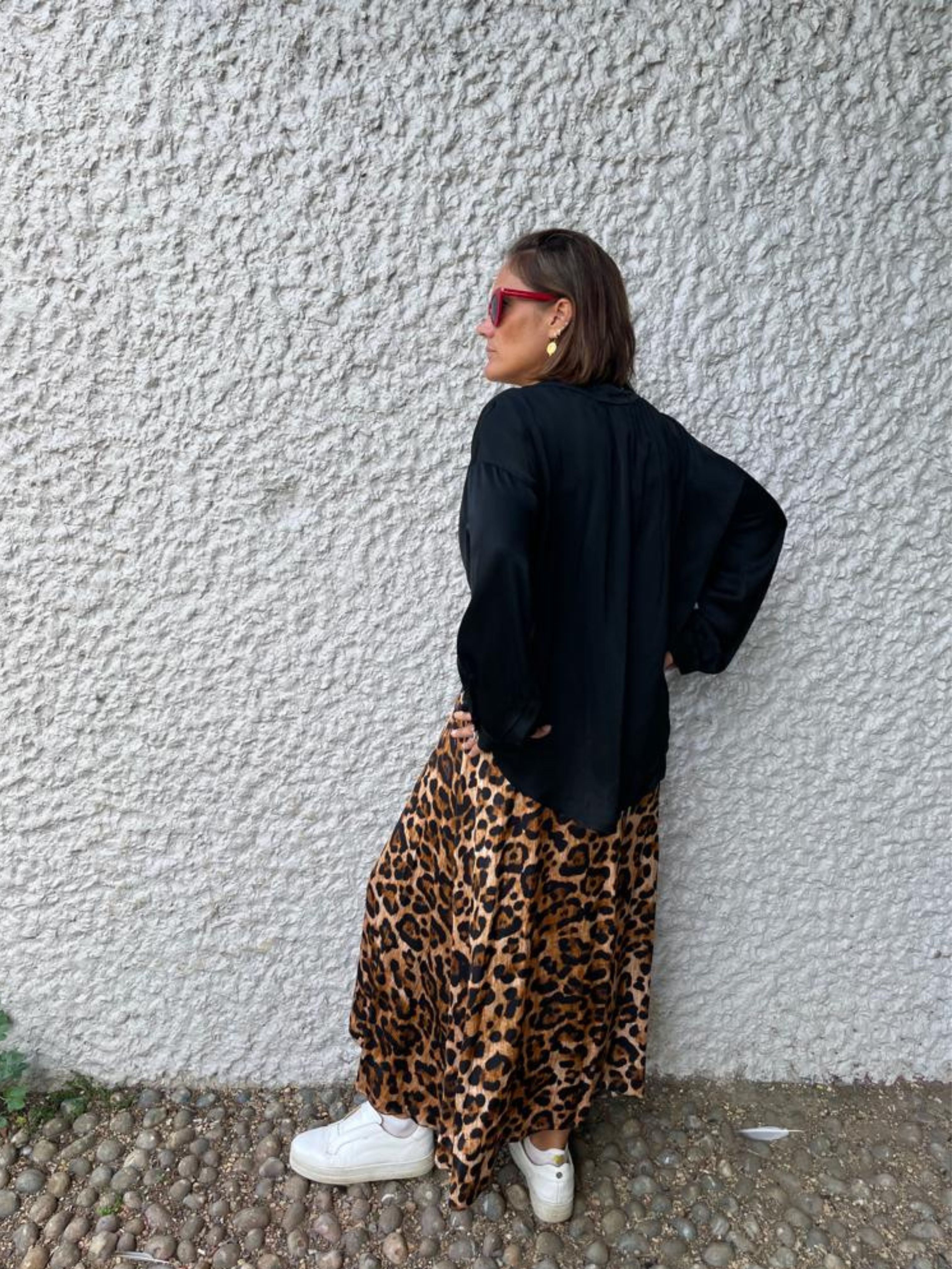 Leopard print discount satin maxi skirt