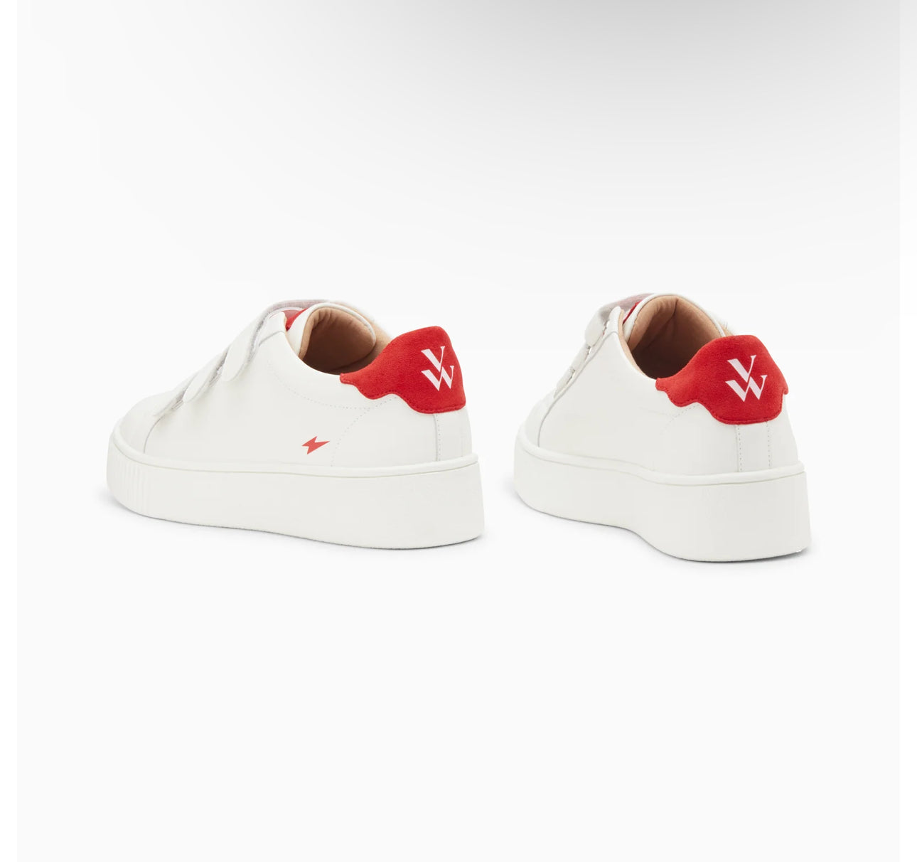 Solange White and Red Storm Trainers with Velcro